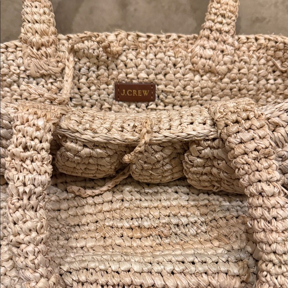 J. Crew Beige Woven Tote - Picture 1 of 4